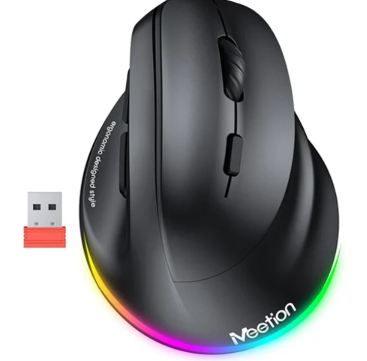 Mouse Ergonomico Meetion BTM010R - Wireless - Negro - BTM010R