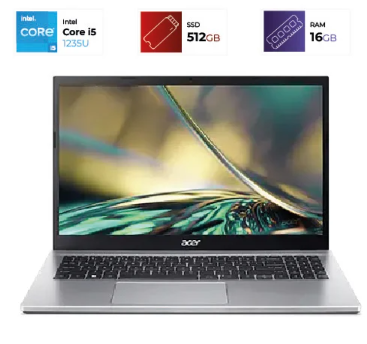 Laptop Acer Aspire 3 - 15,6" FHD - I5 1235U - 16GB DDR4 - SSD 512 GB - WIN11H - Pure Silver - NX.K6TAL.01D