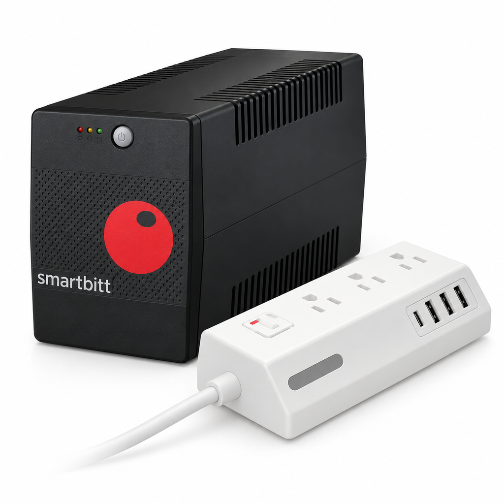 KIT SMARTBIT UPS 1000VA + REGLETA CON USB KIT 6 UNIDADES 