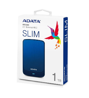 [HDE0239] Disco Duro Externo Adata 1TB USB 3.0 Slim Blue AHV320-1TU31-CBL
