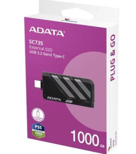 [HDE0272] Disco Externo ADATA  SC735 - 1000 GB - Negro/Gris - SC735-1000G-CCBK/GY