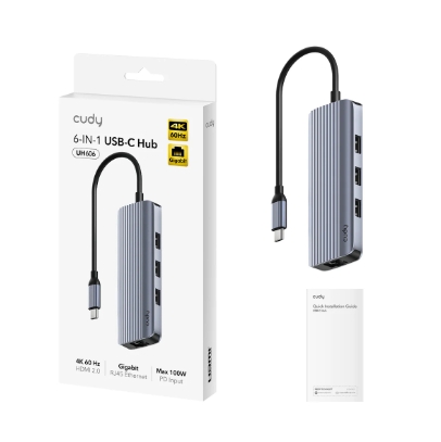 [USB1306] Hub Cudy USB-C - 6 en 1 - UH606
