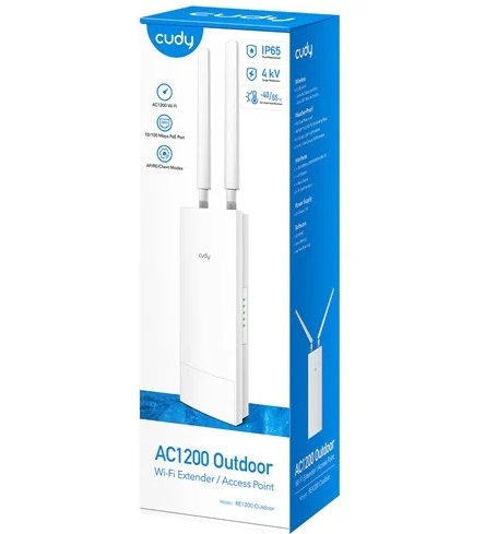 [WIFI0109] Amplificador de Señal Cudy - AC1200 Indoor/Outdoor Wifi Extender / Access Point - Blanco - RE1200
