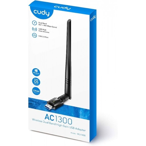 [WIFI0112] Adaptador WIFI USB Cudy AC1300 Wireless Duali-Band - WU1400