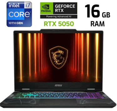 [LP1751] Laptop MSI Cyborg 15 - I7-13620H - 512GB SSD - 16GB DDR5 - RTX5050 8GB - Translucent Black - 9S7-15Q342-664