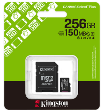 [USB0641] Memoria Micro SD Kingston Canvas Select Plus 256GB - SDCS3/256GB