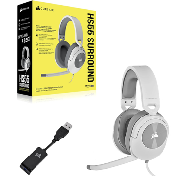 [HE3007] Headset Corsair HS55 Surround  V2 - 3,5mm - Dolby Atmos - Blanco - CA-9011390-WW