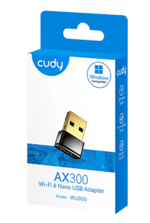 [ADP6009] Adaptador Nano USB Wifi Cudy AX300  - WIFI6 - WU300