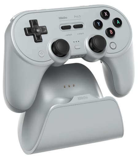 [CTR0107] Control 8BitDo Pro 3 Bluetooth GamePad - 2.4G - Windows - Switch - SteamOS - Gris - 80GQ