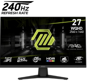 [MT2730] Monitor MSI MAG 274QF X24 - 27" - IPS - QHD - 0.5MS - 2560x1440 - 240Hz - Negro - 9S6-3CE41H--057