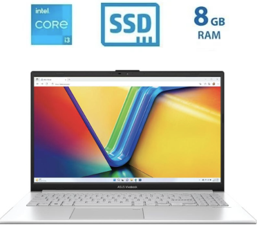 [LP2544] Laptop Asus Vivobook - I3-N305 - SSD 256G UFS - 8GB DDR4 - 15.6" FHD - Cool Silver - W11H - 90NB0ZT1-M02580