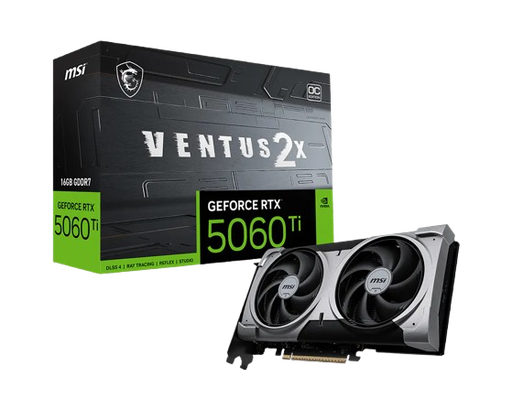 [TV2617] Tarjeta de video MSI GeForce RTX 5060 Ti 16GB VENTUS  2X OC BLACK PLUS  - 912-V535-088