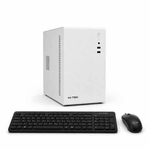 [MTEK17304] PC M-TEK OFFICE 5600GT 16GB DE RAM M.2 256GB B450M-HDV CASE M-TEK A200 BLANCO CON FUENTE TECLADO Y MOUSE WINDOWS 11 PRO